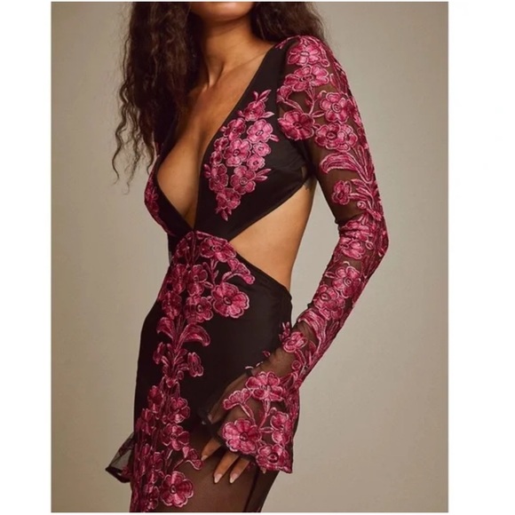 For Love and Lemons Temecula Cut Out Embroidered Lace Maxi Dress - Picture 3 of 15